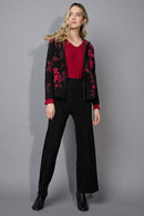 Embellished Zip-Front Hooded Jacket