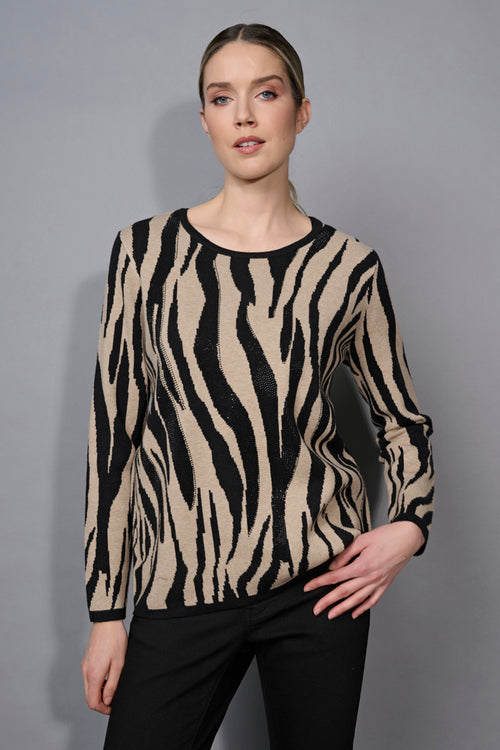 Animal Print Jacquard Top