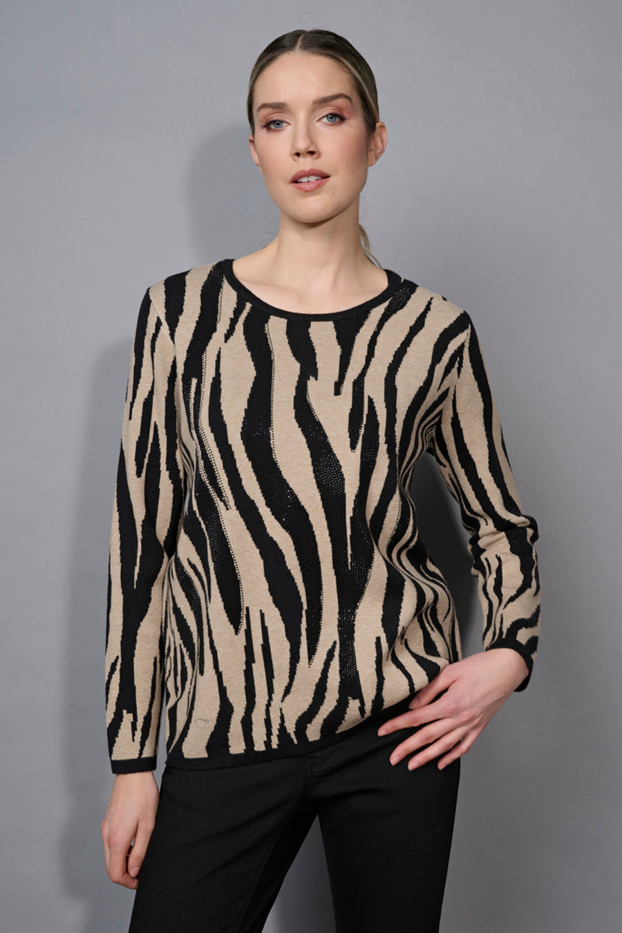 Animal Print Jacquard Top