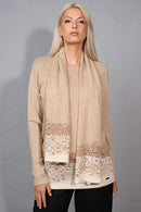 Border Printed Top With Scarf