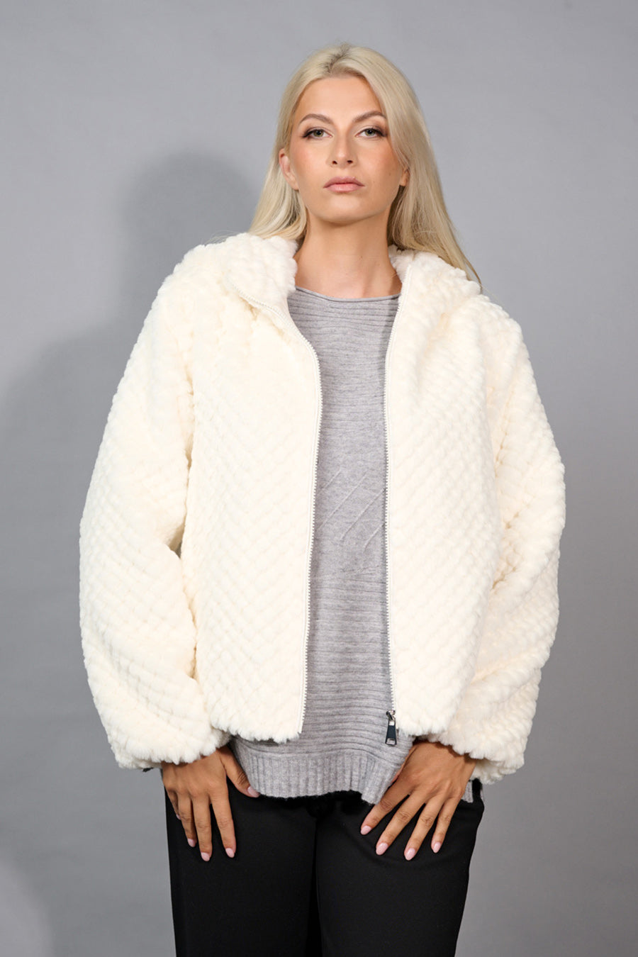 Faux-Fur Zip-Front Jacket