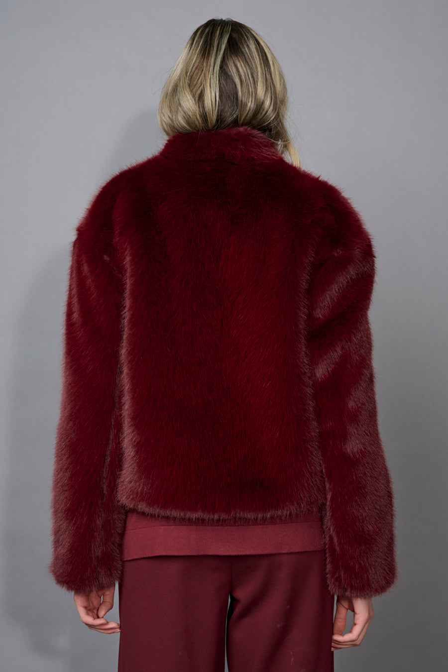 Zip-Front Faux Fur Jacket