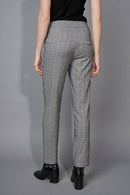 Plaid Bengaline Piping Detailed Straight-Leg Full-Length Pants