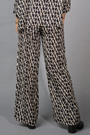 Printed Wide-Leg Full-Length Pants
