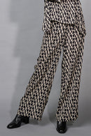 Printed Wide-Leg Full-Length Pants