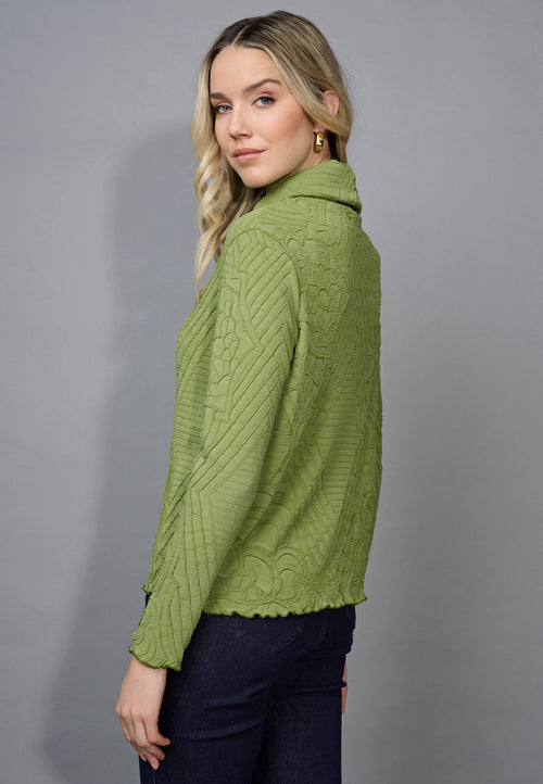 Draped Neck Pleated Top Side View