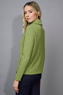 Draped Neck Pleated Top