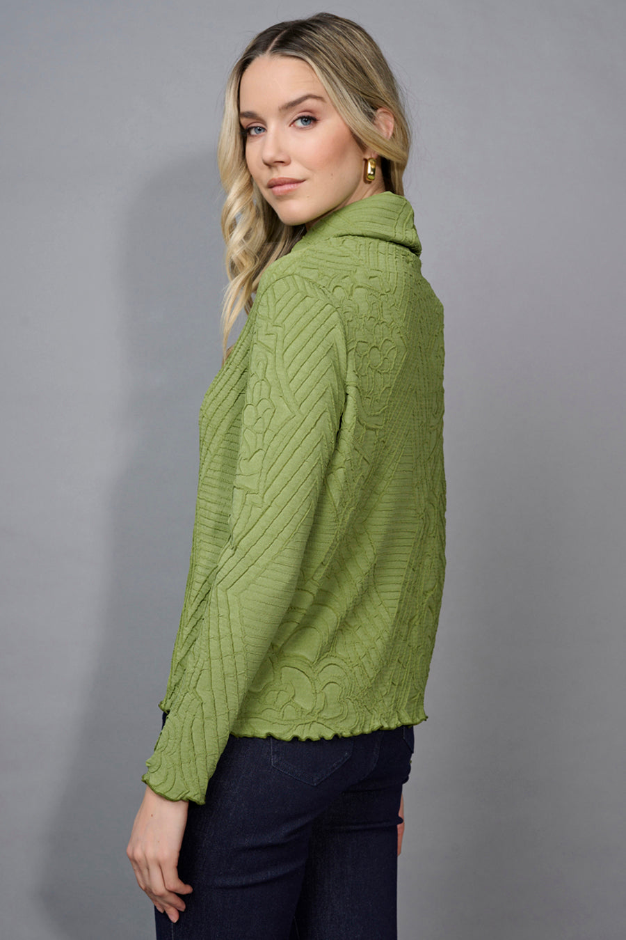 Draped Neck Pleated Top