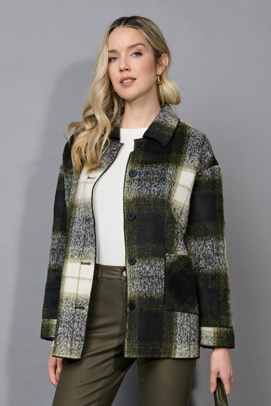 Button-Front Jacket With Pockets