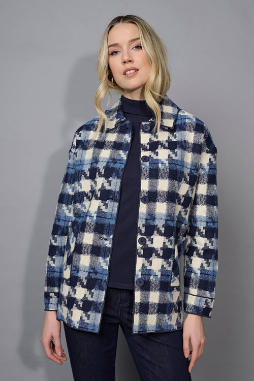 Houndstooth Button-Front Jacket