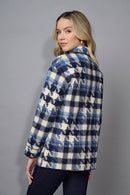 Houndstooth Button-Front Jacket