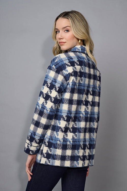 Houndstooth Button-Front Jacket