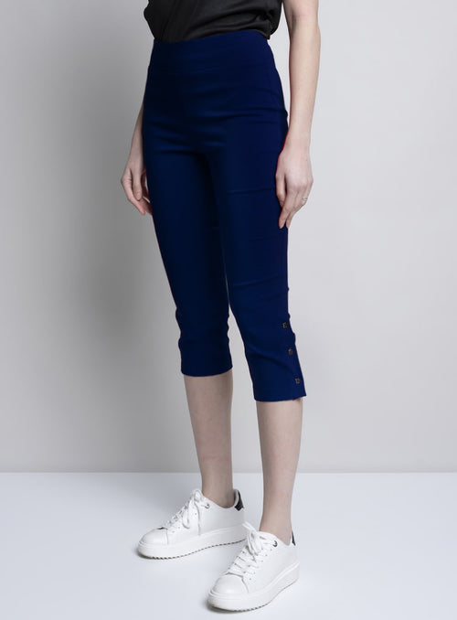 Cropped Pants with Button Detail