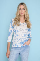 V-Neck Star Printed Top Front View