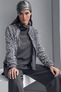 Sequined Bomber Jacket
