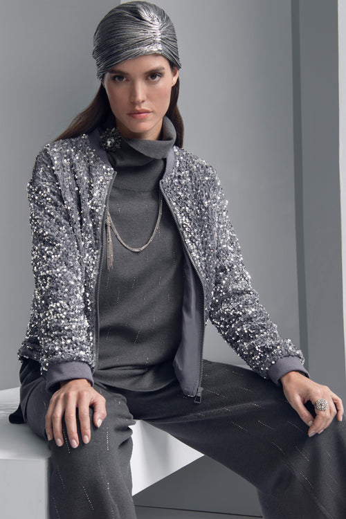 Sequined Bomber Jacket