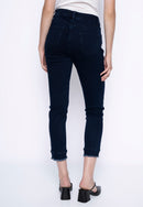 Embellished Ankle-Length Fringed Jeans Back View