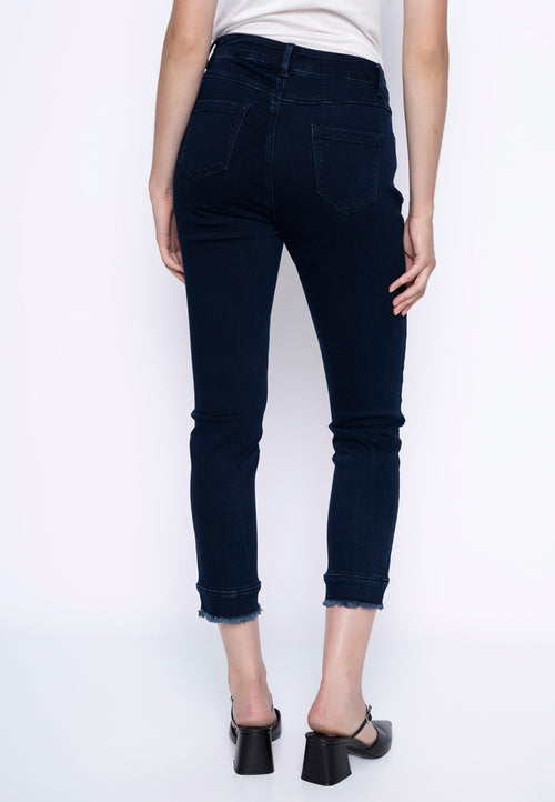 Embellished Ankle-Length Fringed Jeans Back View