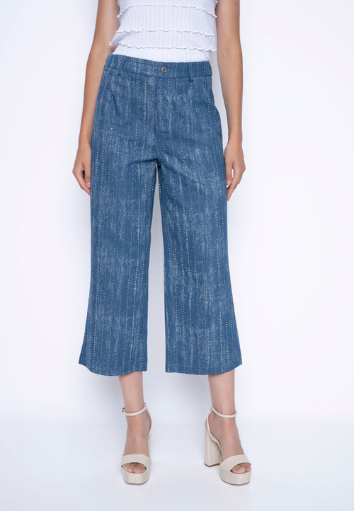 Cropped Wide-Leg Pants Front View