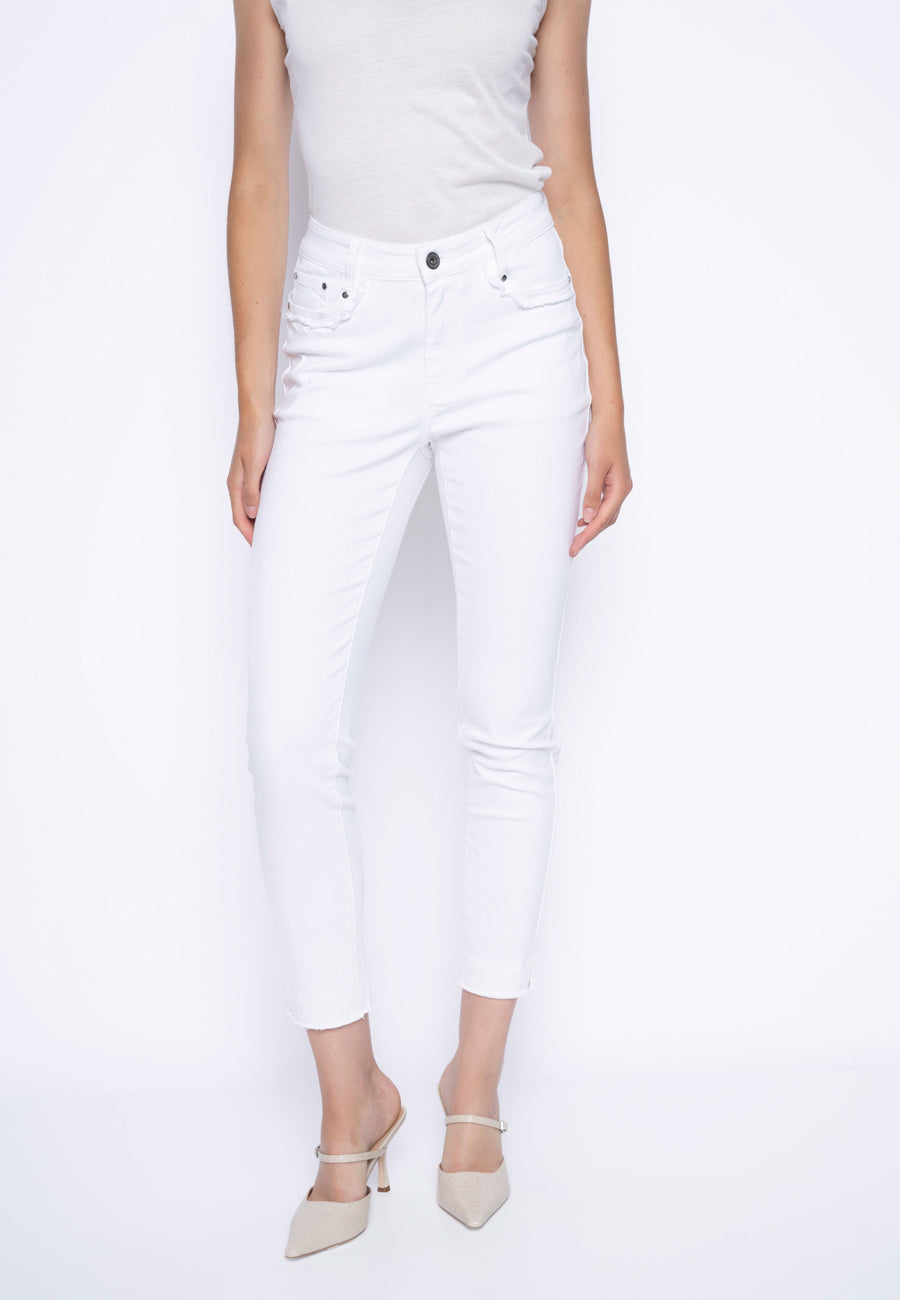 Frayed-Edge Denim Jeans