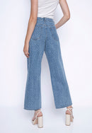 Rhinestone Wide-Leg Jeans Back View