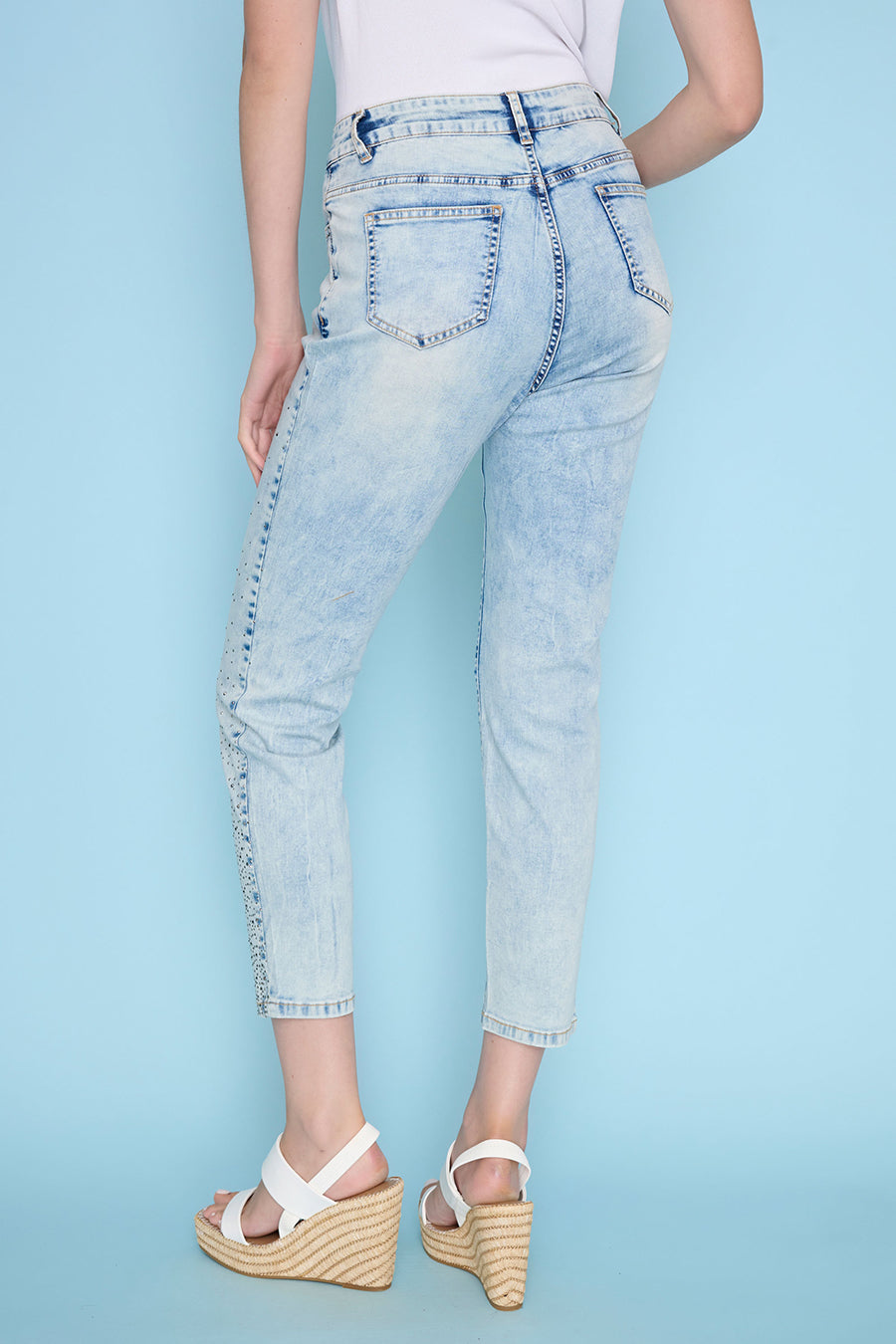 Embellished Ankle-Length Jeans