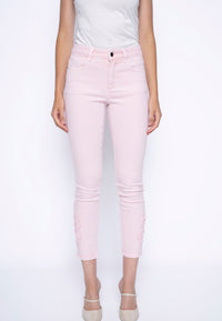 Dimensional Embellished Ankle-Length Jeans