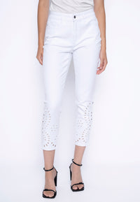 Eyelet-Ankles Cropped Jeans