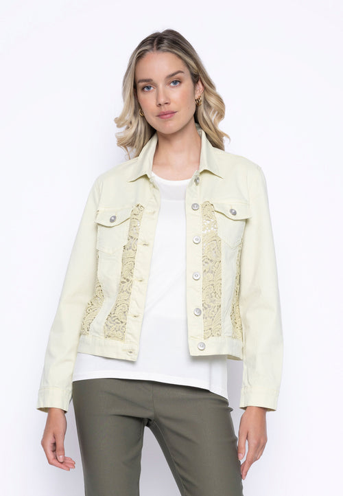 Lace Trim Denim Jacket Front View