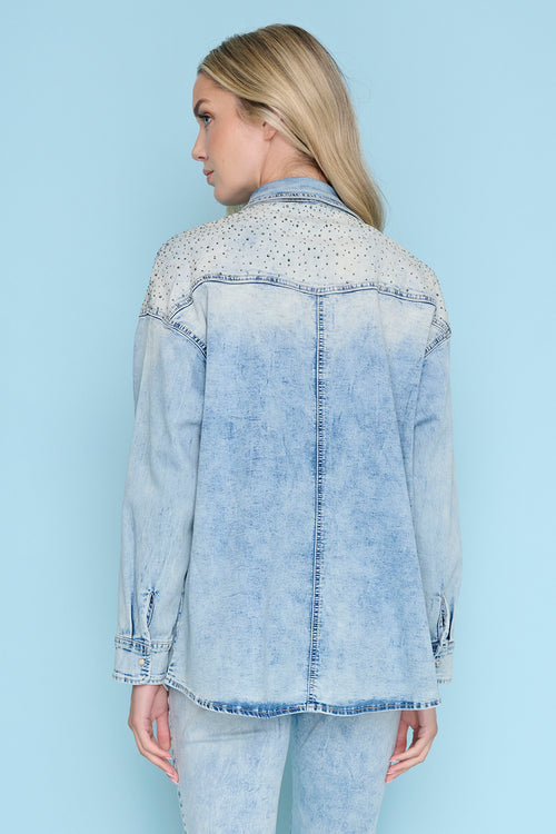 Embellished Denim Shirt Back View