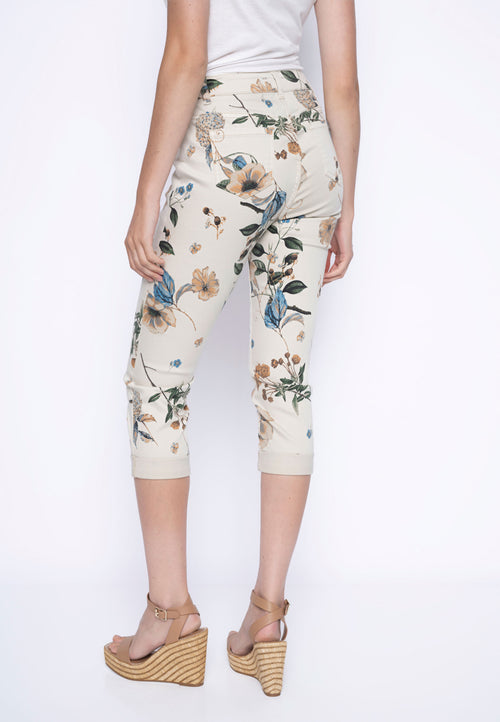 Printed Denim Capri Jeans Back View