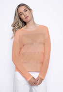Rhinestone Stripe Knitted Top Front View