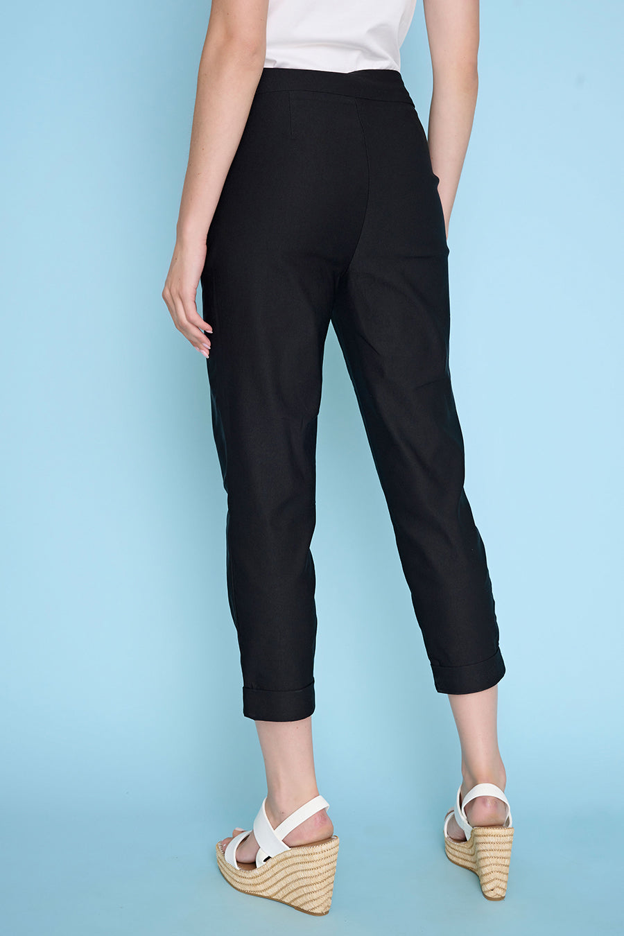 Cuffed Capri Back View