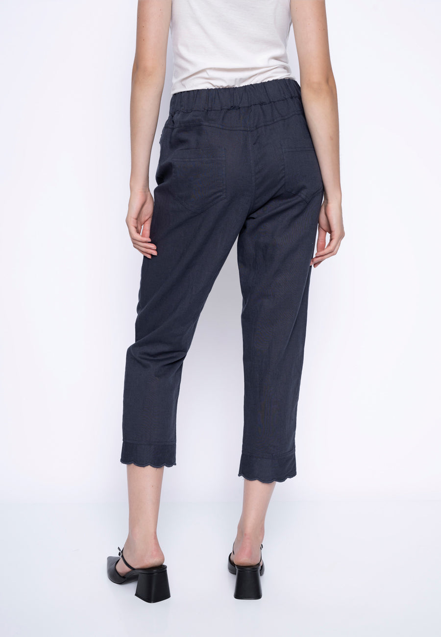 Scalloped Edge Capri Pants Back View