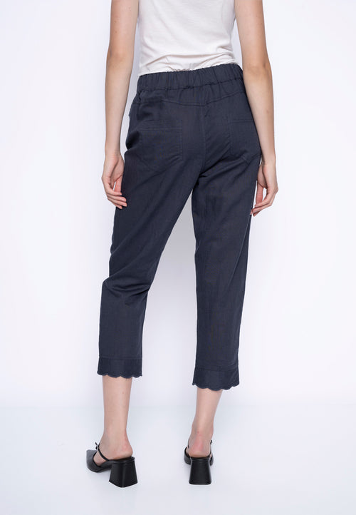 Scalloped Edge Capri Pants Back View