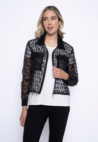Zip-Front Cropped Embellished Jacket