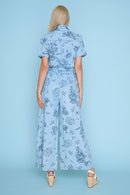 Short-Sleeve Jumpsuit With Waist Tie Back View