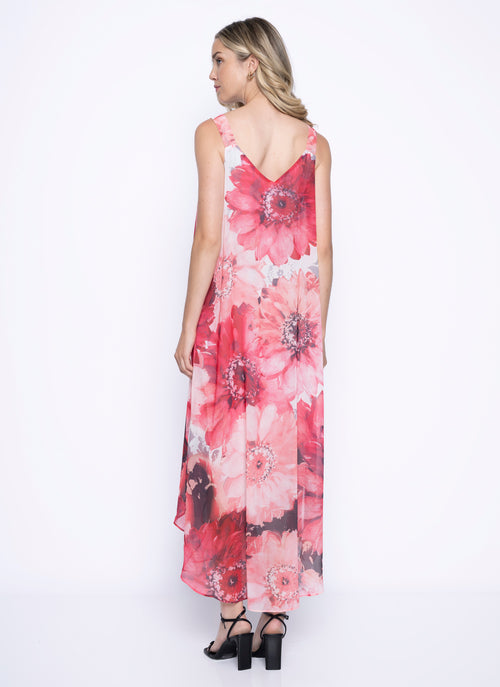 Chiffon Overlay Long Dress Back View