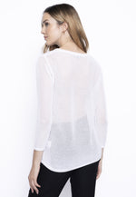 Long Sleeve Open Knit Top With Applique Back View