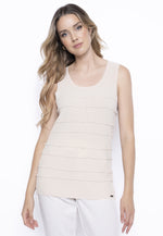 Lettuce-Edge Knitted Tank Front View