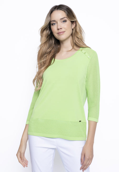 3/4 Sleeve Knitted Top Front View