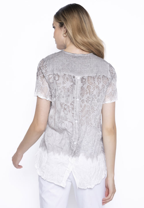 Half-Button Crinkled Top Back View