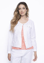 Lace Trim Button-Front Jacket Front View