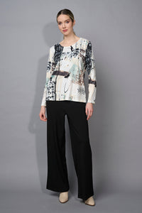 Wide-Leg Center-Seamed Pants