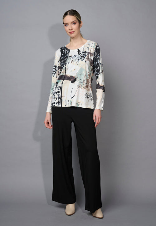 Wide-Leg Center-Seamed Pants Front View