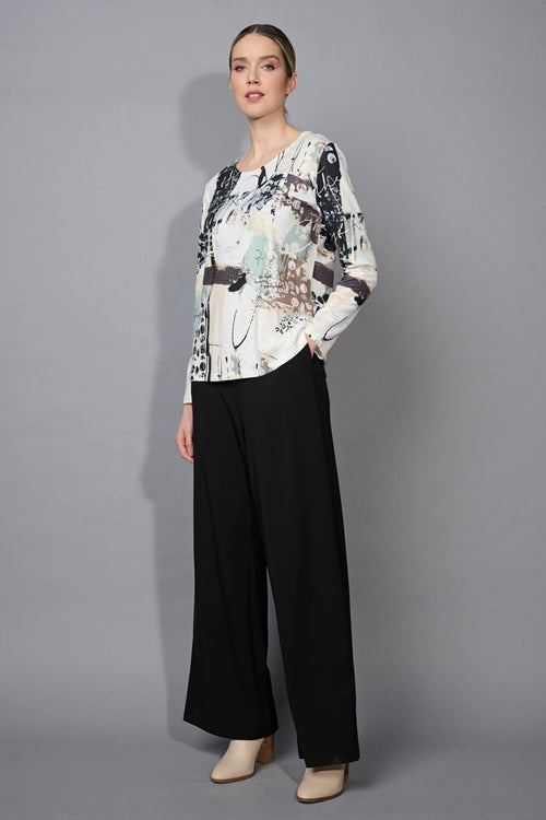 Wide-Leg Center-Seamed Pants