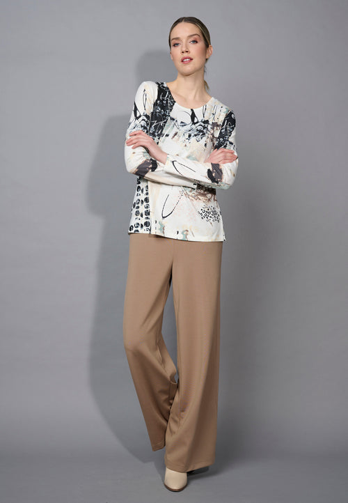 Wide-Leg Center-Seamed Pants Front View