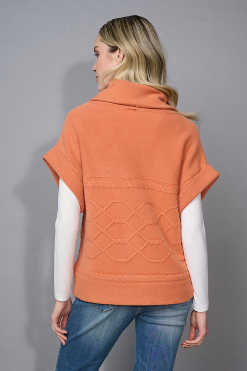 Cable Pattern Top With Pleather Toggle