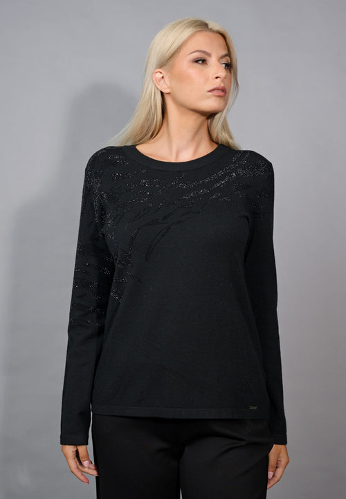 Animal Print Rhinestone Top Front View