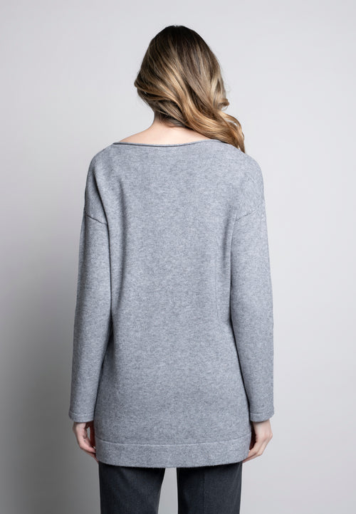 Boat Neck High-Low Top Back View